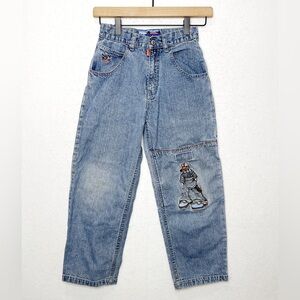 Vintage Paco Jeans Blue Wide Leg Skater Streetwear Jeans Boys 7 Embroidered